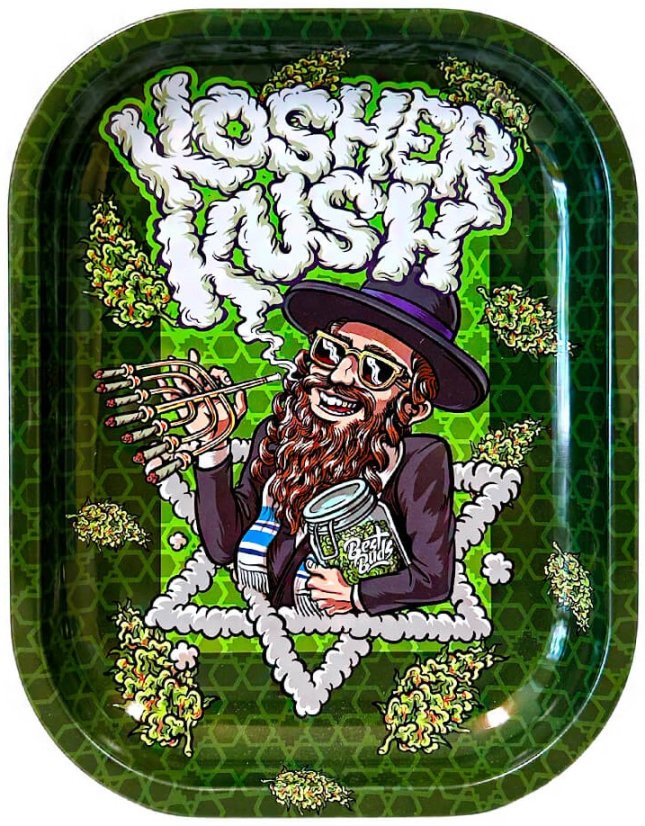 Kosher Kush Metal Rolling Tray Small, 14x18 cm