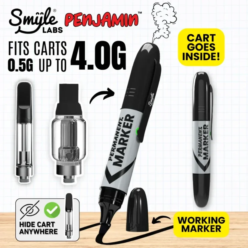 Permanent Marker Penjamin Cart Battery, Negru
