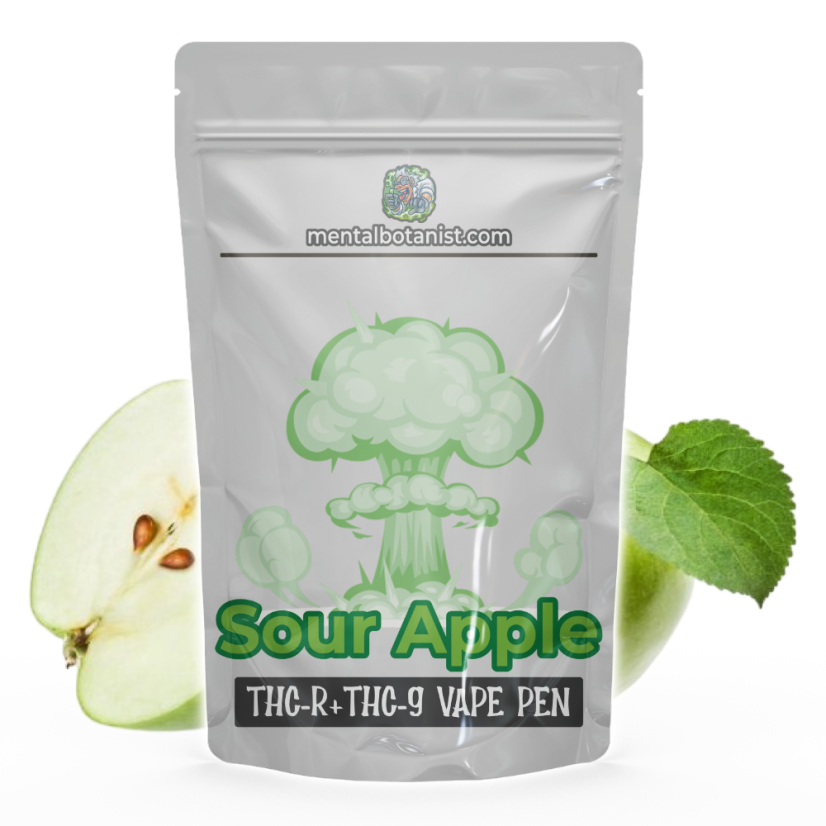 THC-R & THC-9 Vape Pen Sour Apple, 1ml
