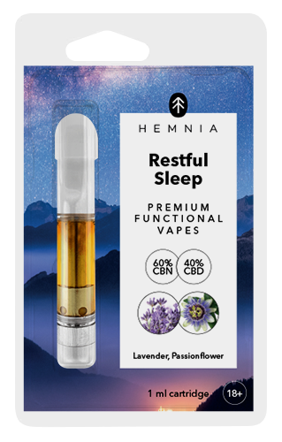 Cartridge Nyugodt Alvás – 40% CBD, 60% CBN, levendula, golgotavirág, 1 ml