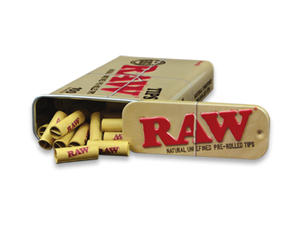 RAW Pre-rolled Tips Tin (100 pcs)