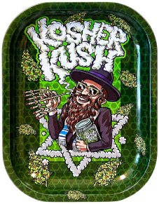 Kosher Kush Metal Rolling Tray Small, 14x18 cm
