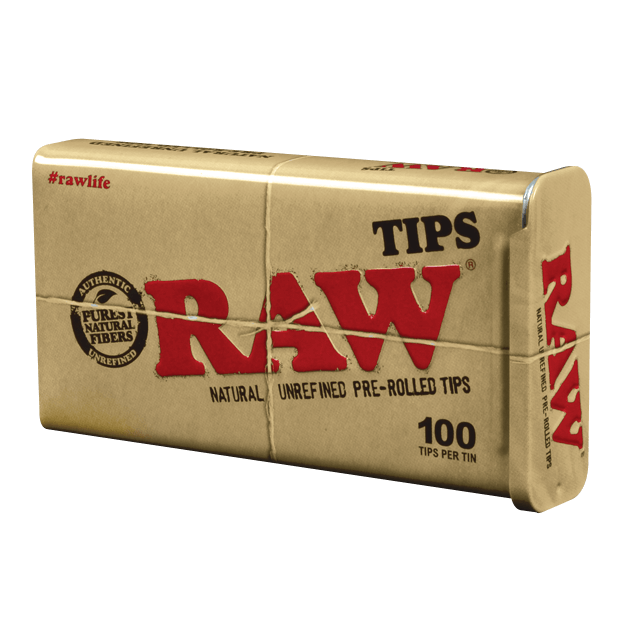 RAW Pre-rolled Tips Tin (100 pcs)