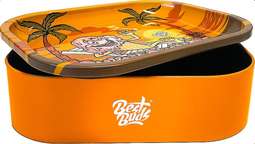 Rolling Tray with Storage, Sunset Sherbet