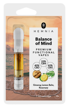 Cartridge Balance of Mind – 40% CBD, 40% CBG, 20% CBN, ginzeng, citromfű, rozmaring, 1 ml